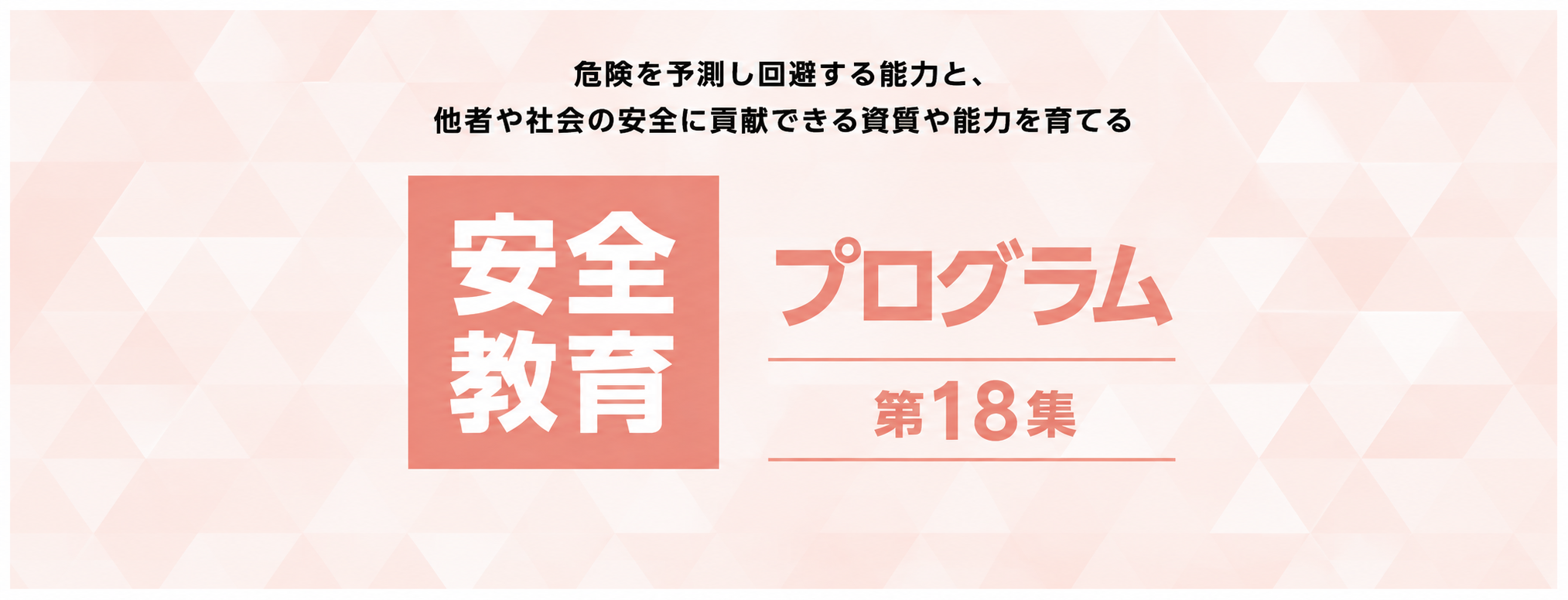 危険を予測し回避する能力と、他者や社会の安全に貢献できる資質や能力を育てる。安全教育プログラム